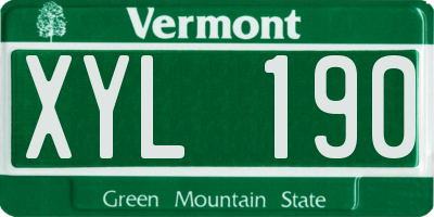 VT license plate XYL190