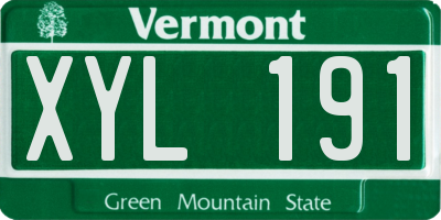 VT license plate XYL191