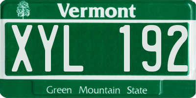 VT license plate XYL192