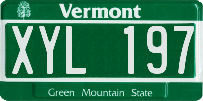 VT license plate XYL197