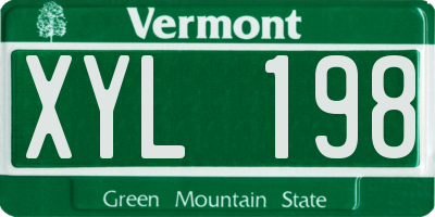 VT license plate XYL198