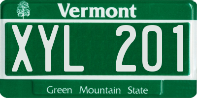 VT license plate XYL201