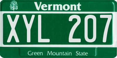 VT license plate XYL207