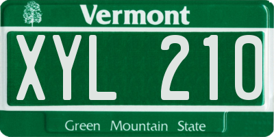 VT license plate XYL210