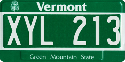 VT license plate XYL213