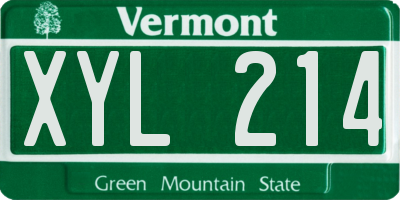 VT license plate XYL214