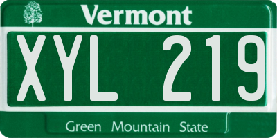 VT license plate XYL219