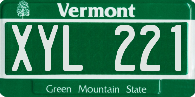 VT license plate XYL221