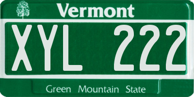 VT license plate XYL222