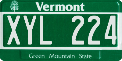 VT license plate XYL224