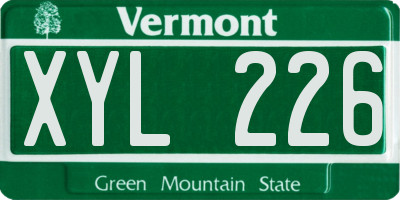 VT license plate XYL226