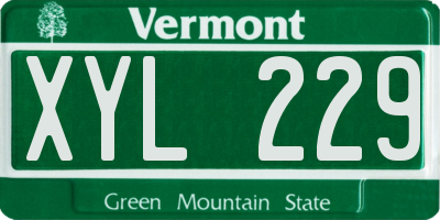 VT license plate XYL229