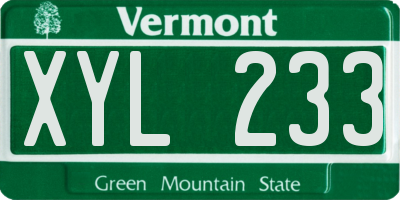 VT license plate XYL233