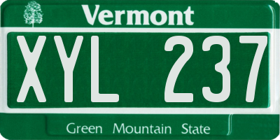 VT license plate XYL237