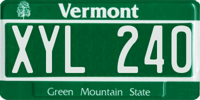 VT license plate XYL240