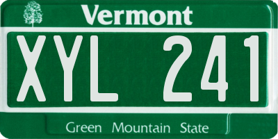 VT license plate XYL241