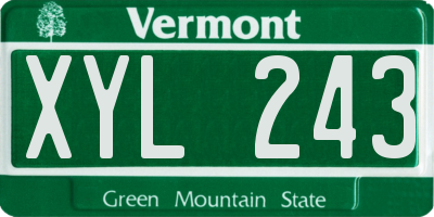 VT license plate XYL243