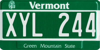 VT license plate XYL244