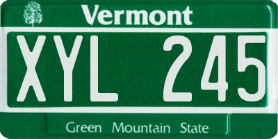 VT license plate XYL245