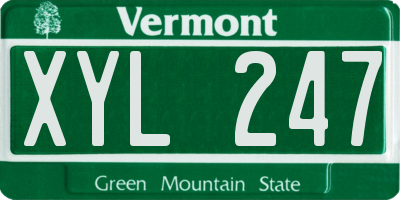 VT license plate XYL247