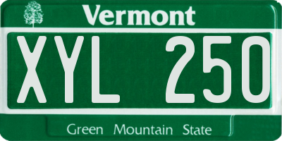VT license plate XYL250