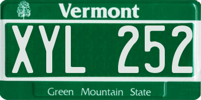VT license plate XYL252