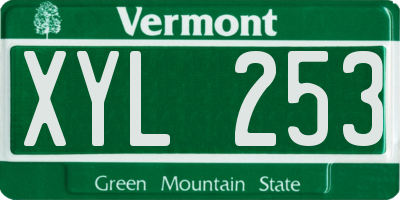 VT license plate XYL253