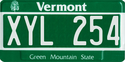 VT license plate XYL254
