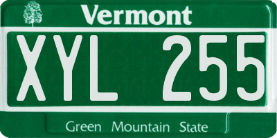 VT license plate XYL255