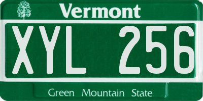 VT license plate XYL256