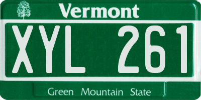 VT license plate XYL261