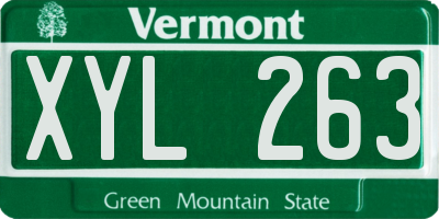 VT license plate XYL263