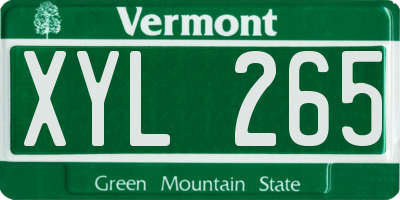 VT license plate XYL265