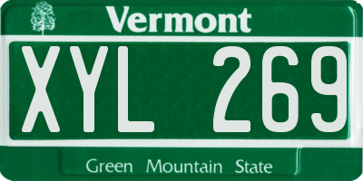 VT license plate XYL269