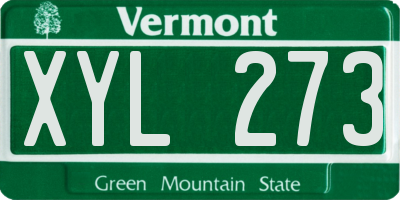 VT license plate XYL273