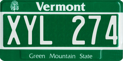 VT license plate XYL274