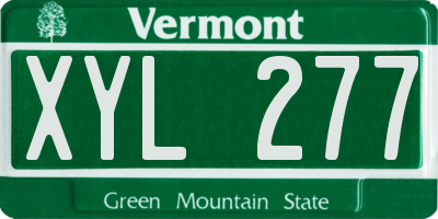 VT license plate XYL277