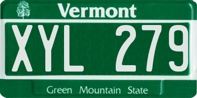 VT license plate XYL279