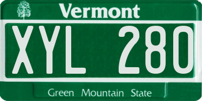 VT license plate XYL280