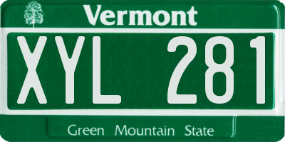 VT license plate XYL281