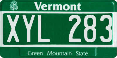 VT license plate XYL283