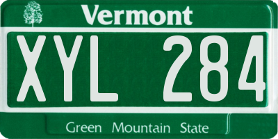 VT license plate XYL284