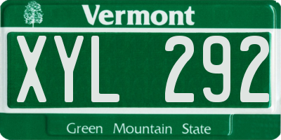 VT license plate XYL292