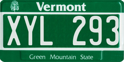 VT license plate XYL293