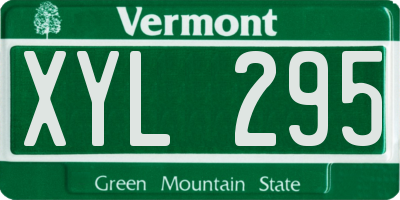VT license plate XYL295