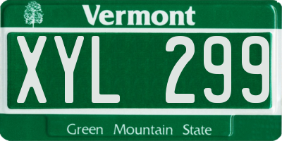 VT license plate XYL299