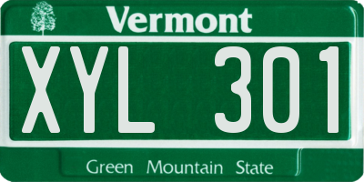 VT license plate XYL301