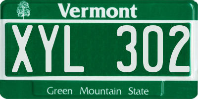 VT license plate XYL302