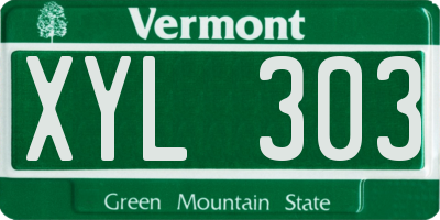 VT license plate XYL303