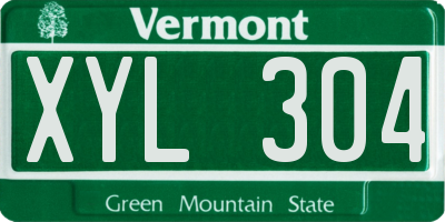 VT license plate XYL304